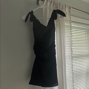 Peppermayo Black Spaghetti Strap Bodycon Mini Dress